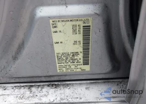 2013 Nissan Altima 2.5 Sl from USA, damaged, VIN 1N4AL3AP1DC297668